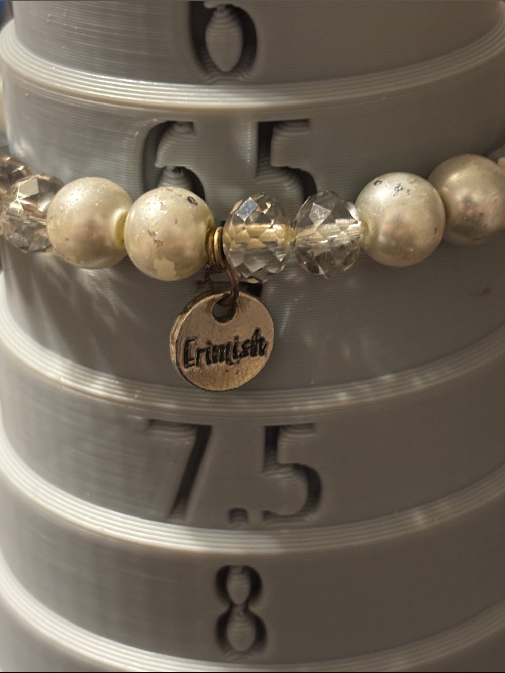 Erimish Black, Clear & White Heart Stack Bracelets Faceted Beads Coquette Photos - Picture 9 of 16